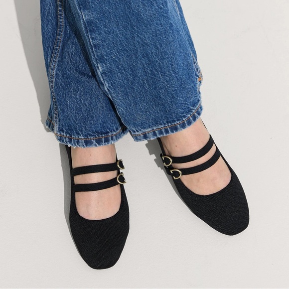 Rothy’s Double Buckle Mary Jane Size 8 Black - Picture 3 of 8